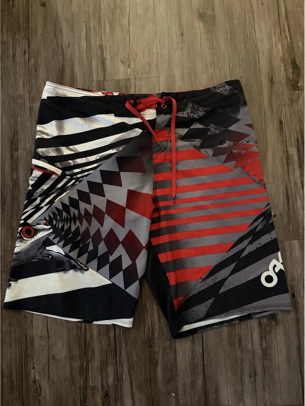 VTG Y2K 2000s Oakley Frog Technology Board Shorts Sz 36